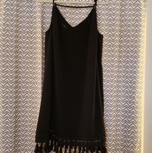 Gianni Bini Straight Black Fringe Dress